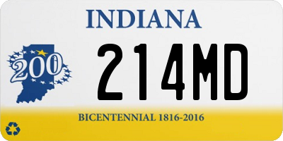 IN license plate 214MD