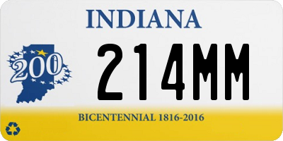 IN license plate 214MM