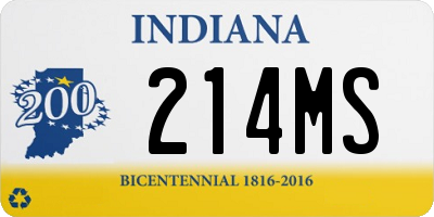 IN license plate 214MS