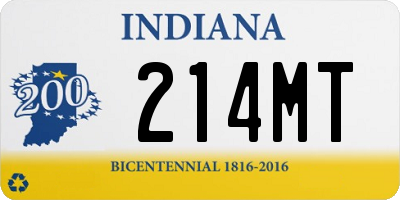 IN license plate 214MT