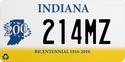 IN license plate 214MZ