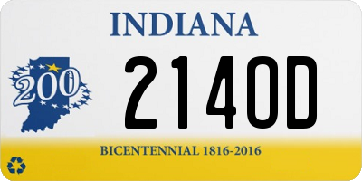 IN license plate 214OD