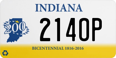 IN license plate 214OP