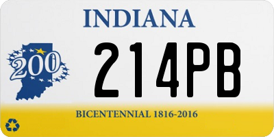 IN license plate 214PB