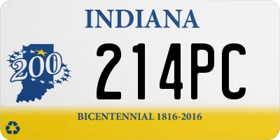 IN license plate 214PC