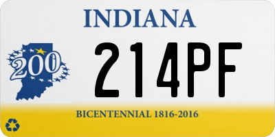 IN license plate 214PF