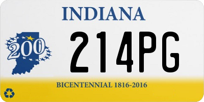 IN license plate 214PG