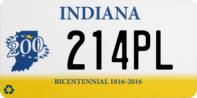 IN license plate 214PL