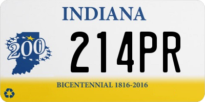 IN license plate 214PR