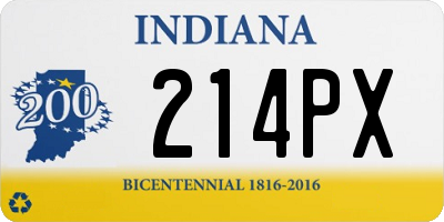 IN license plate 214PX