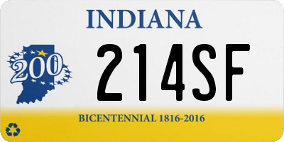 IN license plate 214SF