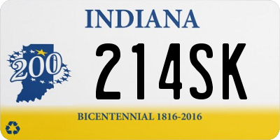 IN license plate 214SK