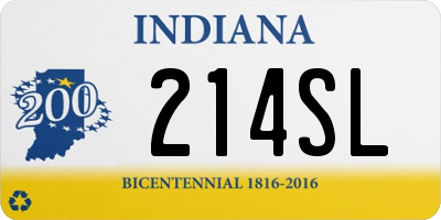 IN license plate 214SL