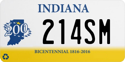 IN license plate 214SM