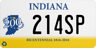 IN license plate 214SP