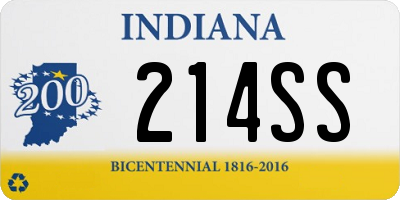 IN license plate 214SS