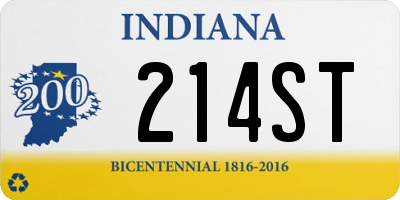 IN license plate 214ST