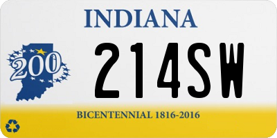 IN license plate 214SW