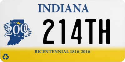 IN license plate 214TH