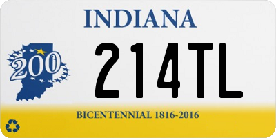 IN license plate 214TL