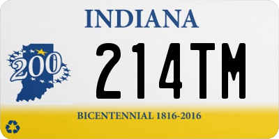 IN license plate 214TM