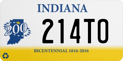 IN license plate 214TO