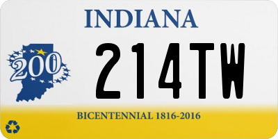 IN license plate 214TW