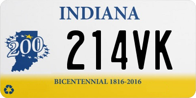 IN license plate 214VK