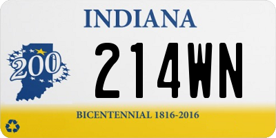 IN license plate 214WN