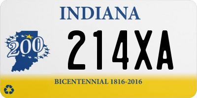 IN license plate 214XA