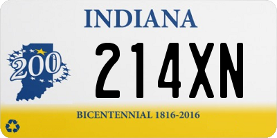 IN license plate 214XN