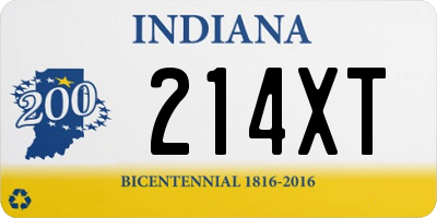 IN license plate 214XT