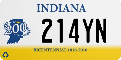 IN license plate 214YN