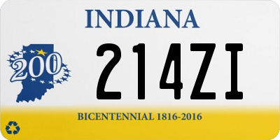 IN license plate 214ZI