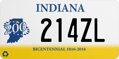 IN license plate 214ZL