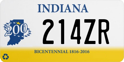 IN license plate 214ZR