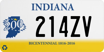 IN license plate 214ZV