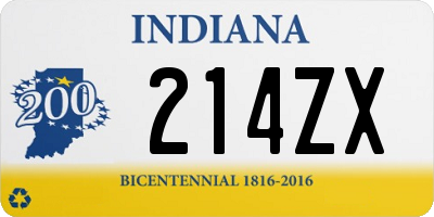 IN license plate 214ZX