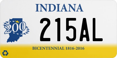 IN license plate 215AL