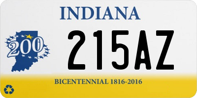 IN license plate 215AZ