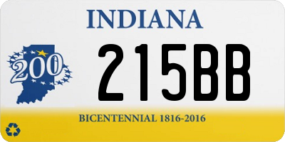 IN license plate 215BB