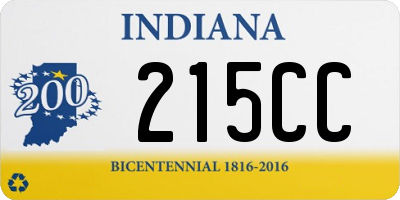 IN license plate 215CC