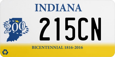 IN license plate 215CN