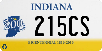 IN license plate 215CS