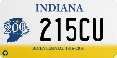 IN license plate 215CU