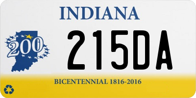 IN license plate 215DA