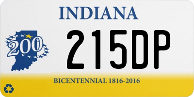 IN license plate 215DP