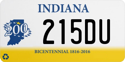 IN license plate 215DU