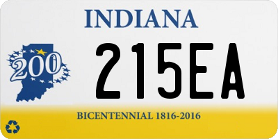 IN license plate 215EA