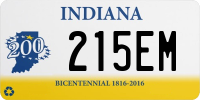 IN license plate 215EM